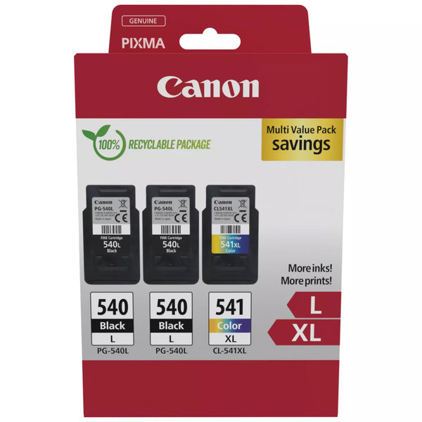 Canon PG 540L x2/CL-541XL Multipack Sort Farve (cyan, magenta, gul) Blæk