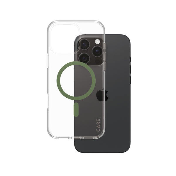 CARE by PanzerGlass Urban Combat Beskyttelsescover Gennemsigtig Piquant green Apple iPhone 16 Pro Max