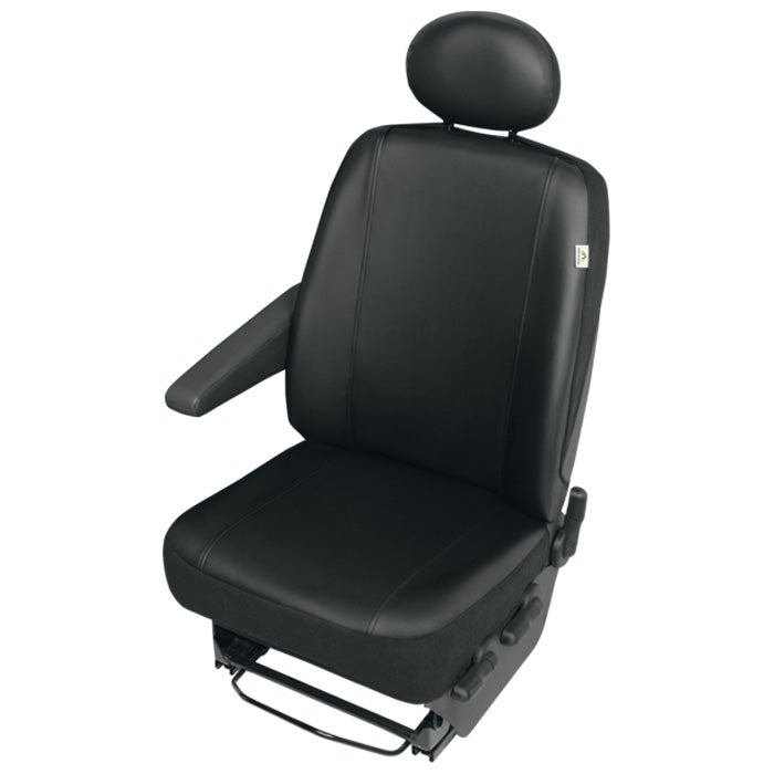 Sædeovertræk nappa enkeltsæde førerside sort - Kegel