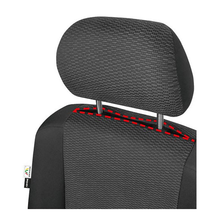 Sædeovertræk til forsæder universalt Str. M inkl. 2 nakkestøttebetræk - Kegel