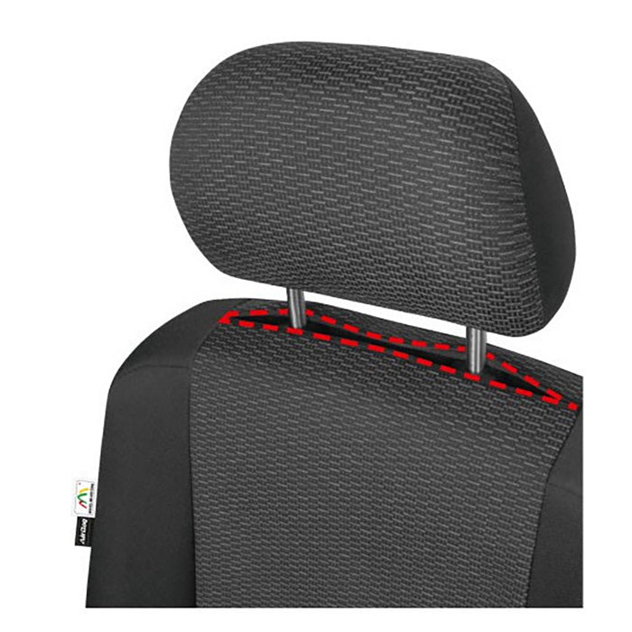 Sædeovertræk forsæder universalt XL med nakkestøttebetræk - Kegel