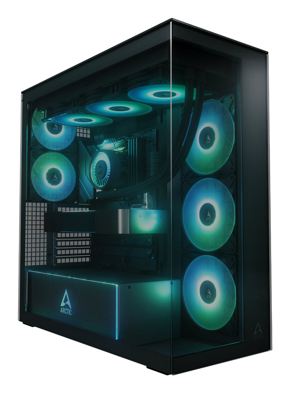 Arctic Xtender Case Black Tårn Udvidet ATX Ingen strømforsyning Glass Sort