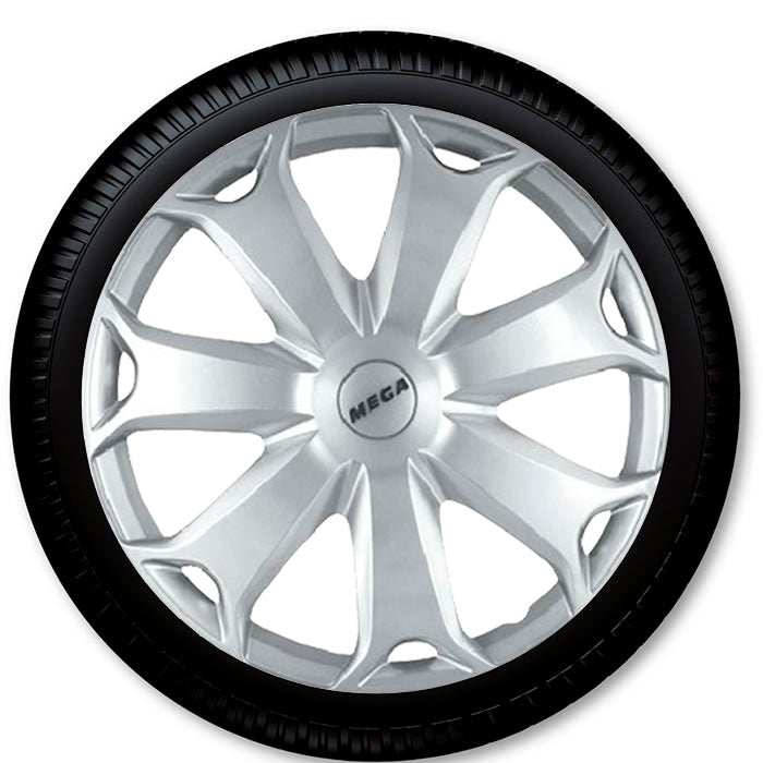 13 hjulkapselsæt sølv, slagfast plast, enkel montering - Coverline