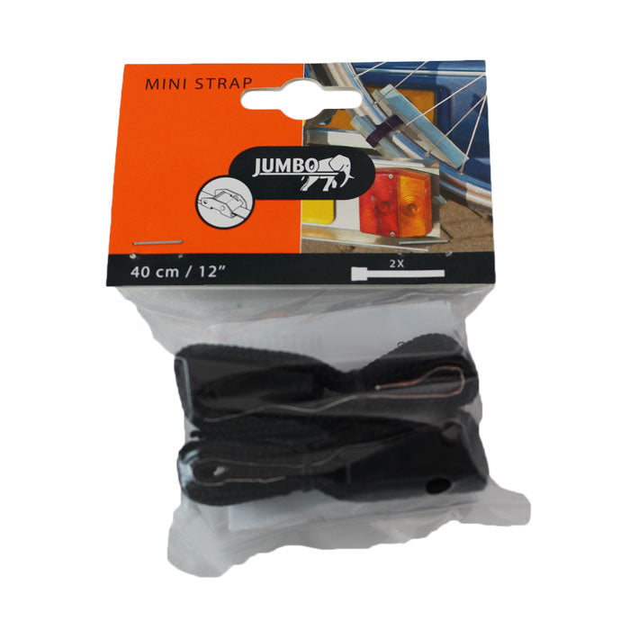 Bagageremme 40 cm x 18 mm, 2 stk. sort - kraftig UV-/fugtbestandig, TÜV godkendt - jumbo