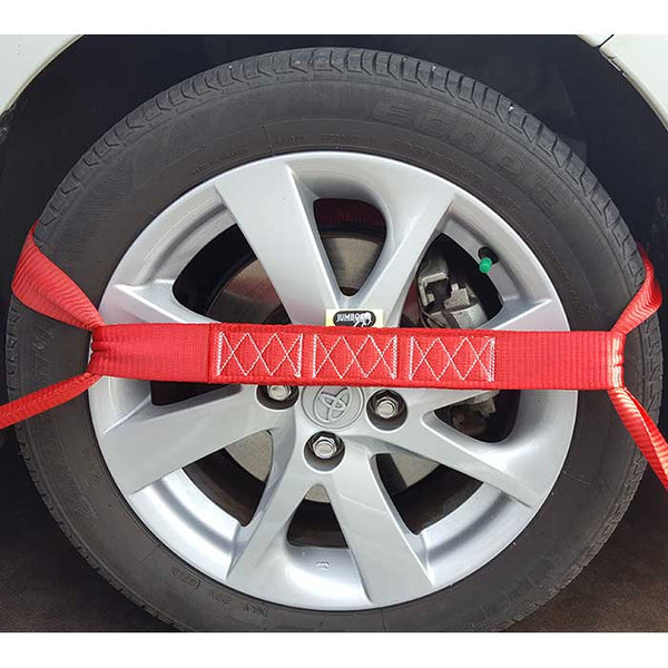Hjulstrop 45 cm til biltransport, robust og rød - jumbo