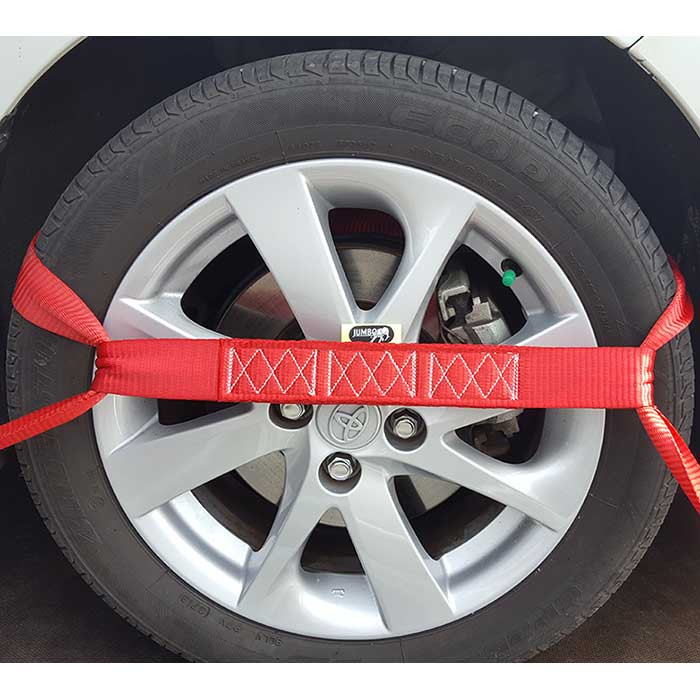 Hjulstrop 45 cm til biltransport, robust og rød - jumbo
