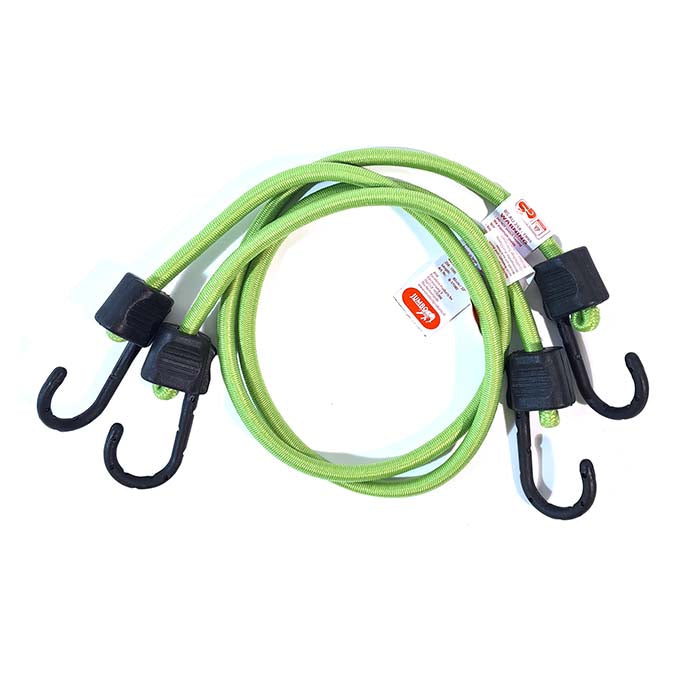 Bagagestrop 80 cm grøn, kraftig med plastikovertrukne kroge, 30 kg brudstyrke - Jumbo