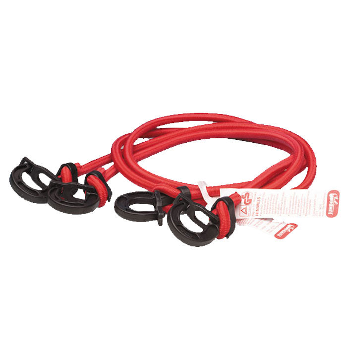 Bagagestrop 100 cm regulerbar rød 2 stk - kraftig nylonkrog, 27 kg surringkapacitet - Brand