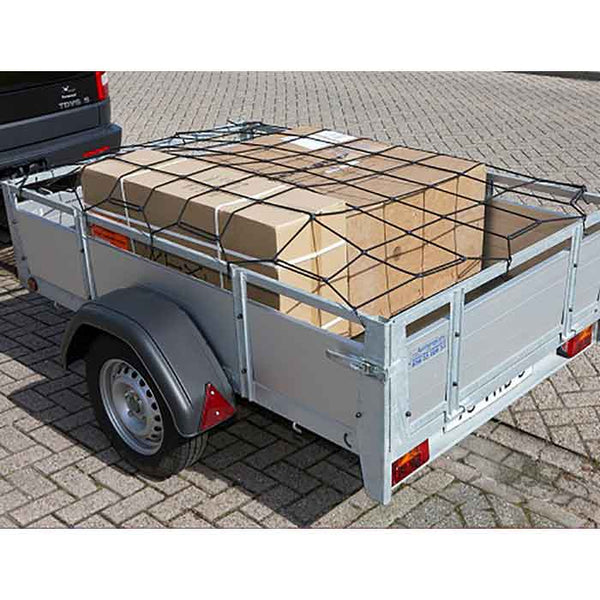 Transportnet 180x120 cm til trailer og pickup, elastikkant for sikker fastgørelse - brand