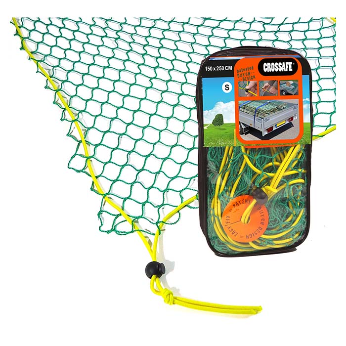 Transportnet 150x250 cm til trailer & pick-up - holdbart elastiknet, grøn - jumbo