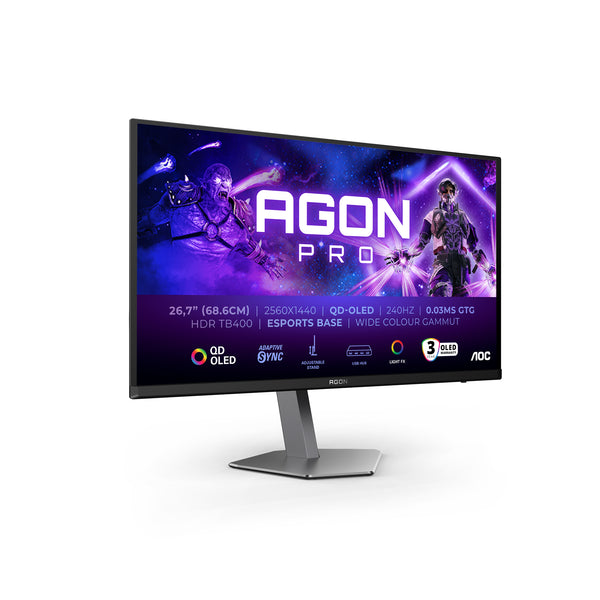 AOC AGON PRO AG276QZD2 27 2560 x 1440 (2K) HDMI DisplayPort 240Hz Pivot Skærm