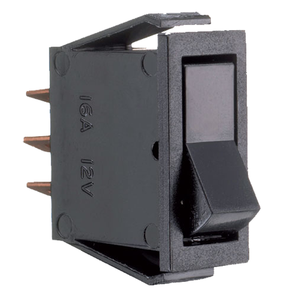 Firkantet omskifter 10A sort - Robinson