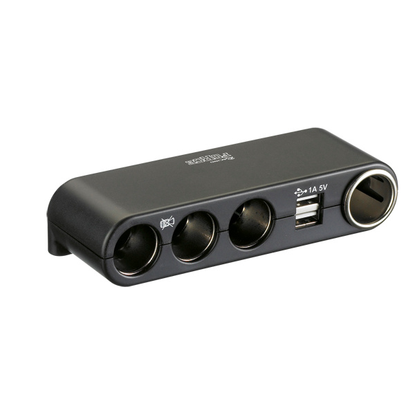 4-vejs strømfordeler 12/24V med USB - avant