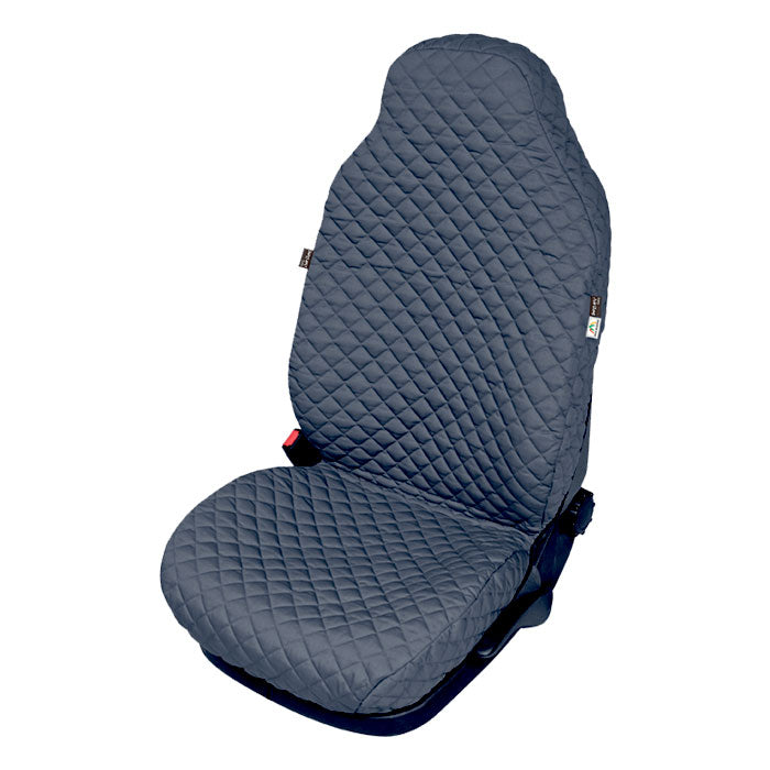 Sædeovertræk i bomuld, gråt universalt fit - Quiltet skånebetræk med elastikstropper, Kegel