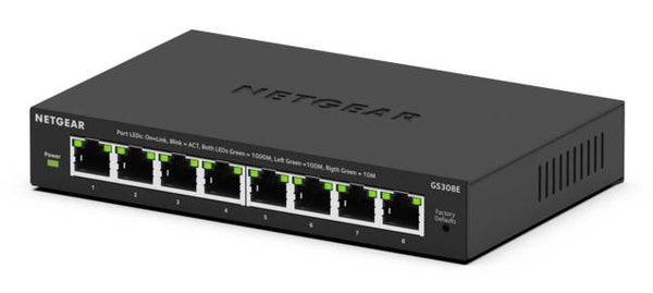 NETGEAR 300 Series SOHO Plus GS308E Switch 8-porte Gigabit Ethernet