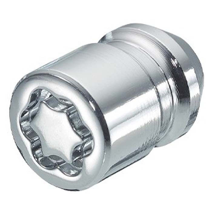 Låsemøtrik M12x1,5 kegle 37mm krom, sæt m/ nøgle - McGard