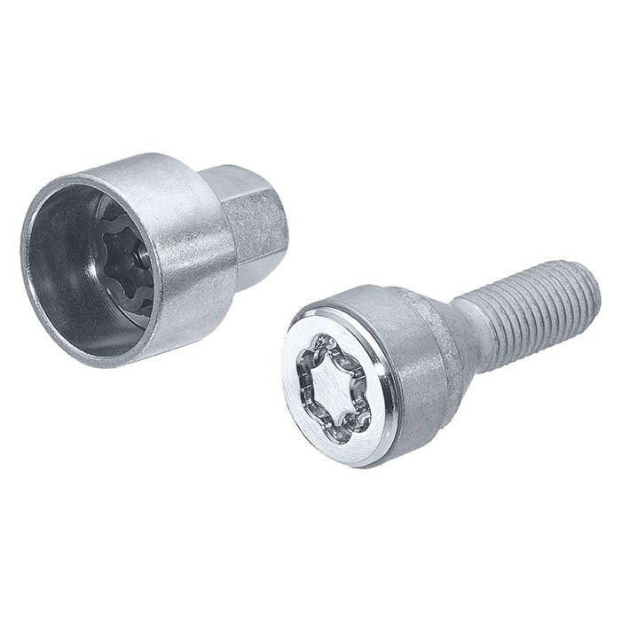 Låsebolt M12x1,50 kegle krom 4 stk + nøgle - McGard