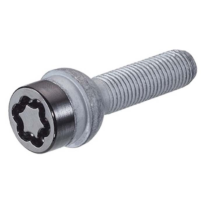 Låsebolt M14x1.50 kugle sort 4 stk med nøgle - McGard