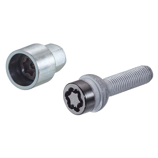 Låsebolt M14x1.50 kugle sort 4 stk med nøgle - McGard