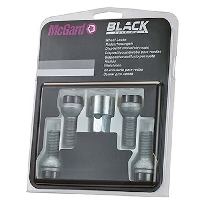 Låsebolt M14x1.50 kugle sort - McGard (100 28018SUB)