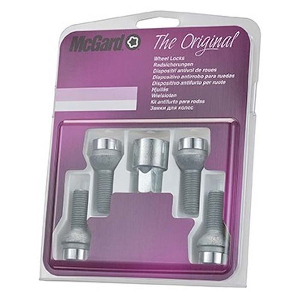 Låsebolt M14x1.5 kugle, krom, sæt 4 + nøgle - McGard