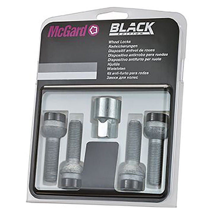 Låsebolt M15x1,25 4 stk med nøgle, sort - McGard