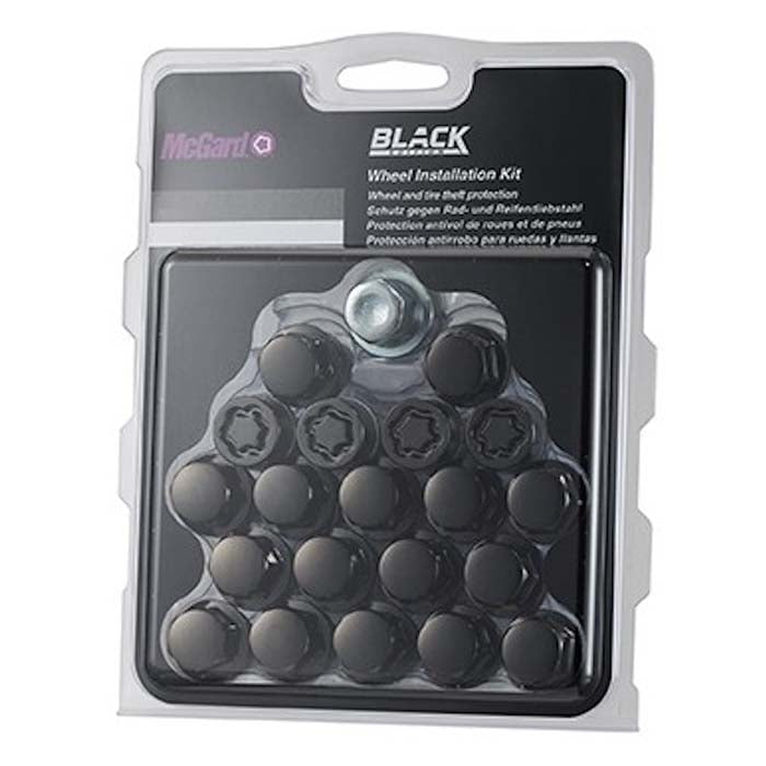 Låsbare hjulbolte M12 x1,25 sort installationssæt, McGard