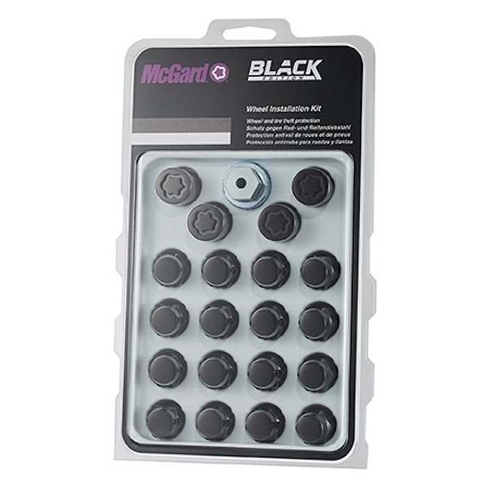 Låsemøtrikker M12 x1,5 sort 36,8 mm til hjul 4 stk inkl nøgle - McGard