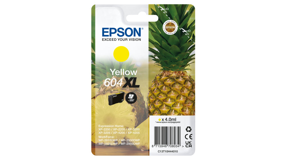 Epson 604XL Singlepack Gul Blæk C13T10H44010