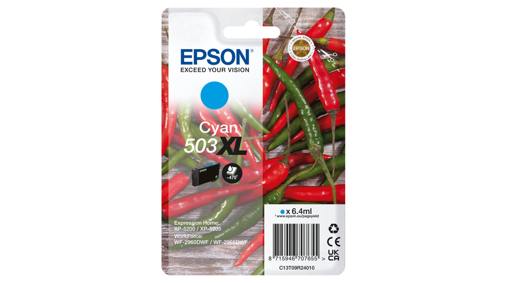 Epson 503XL Cyan 470 sider Blæk C13T09R24010