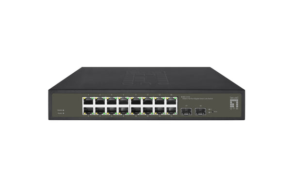 LevelOne GES-2118 netværksswitch Administreret L2 Gigabit Ethernet (10/100/1000) Sort