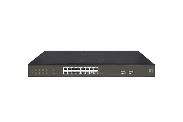 LevelOne GES-2118P netværksswitch Administreret L2 Gigabit Ethernet (10/100/1000) Strøm over Ethernet (PoE) Sort