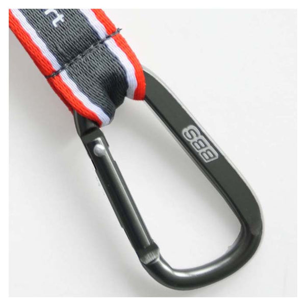 Nøglering i polyester med karabin og lasergraveret BBS-logo - BBS Technik