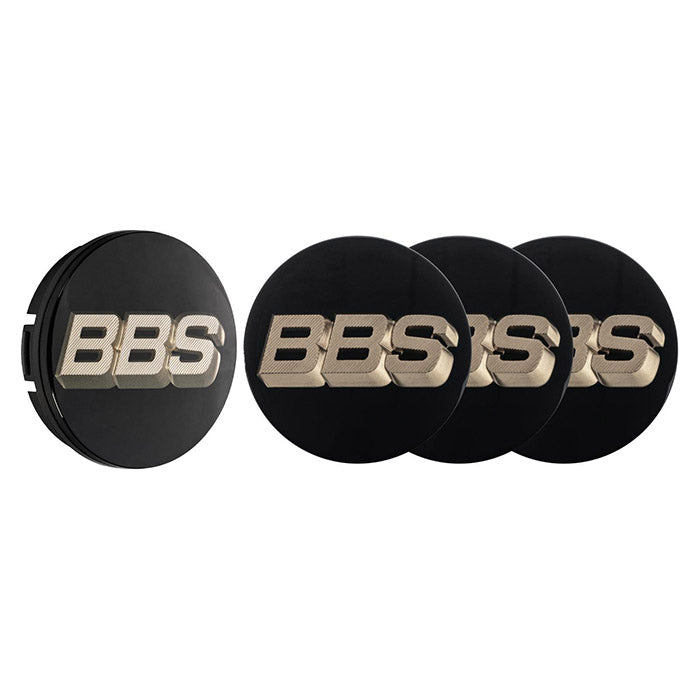 Centerkapsel Ø56 mm sort med hvidguld BBS 3D - 4 stk. BBS