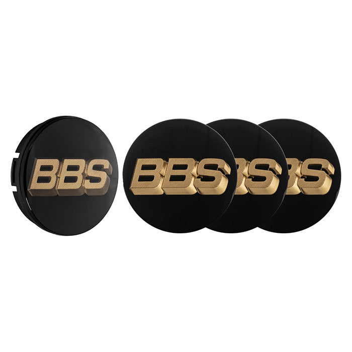 Centerkapsel Ø70,6 mm sort m/ bronze logo - 4 stk, BBS