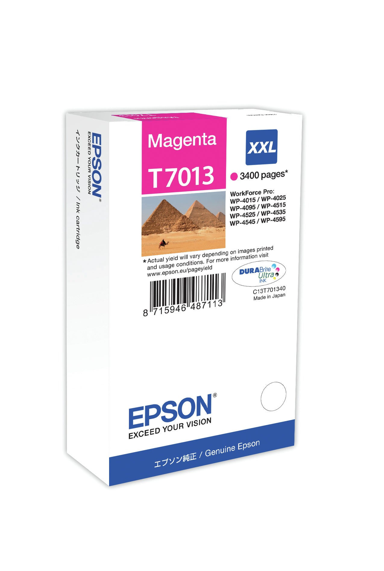 Epson T7013 Magenta 3400 sider Blæk C13T70134010