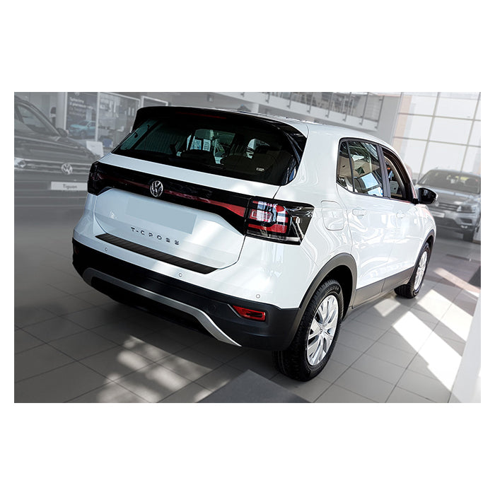 Læssekantbeskytter VW T‑Cross 2018‑2023 matsort - beskyttelse mod ridser, rustfrit stål, nem montering - Avisa