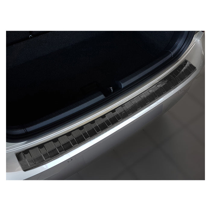 Læssekantbeskytter VW Polo VI Hatchback 5D 2017- - sort poleret rustfrit stål, formstøbt, nem montering, Avisa