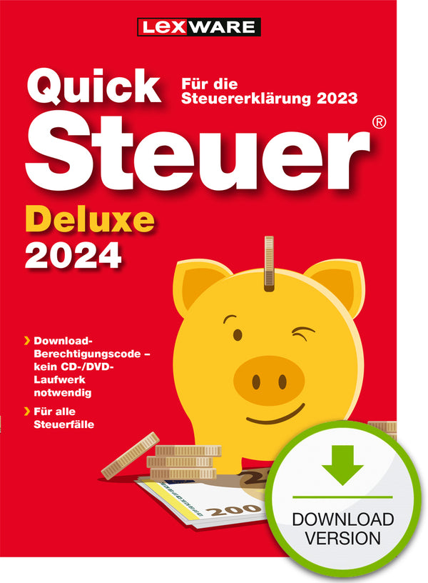 QuickSteuer Deluxe 2024 Hjem/liv - personlig finans/skatteforberedelse 1 PC Tysk