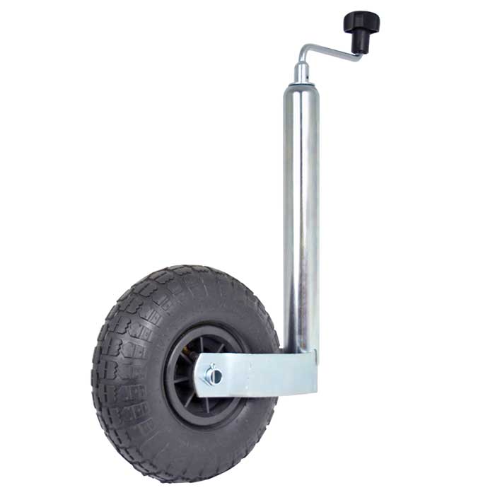 Støttehjul luftgummi 26x8 cm 48 mm rør zinket stål - Carpoint