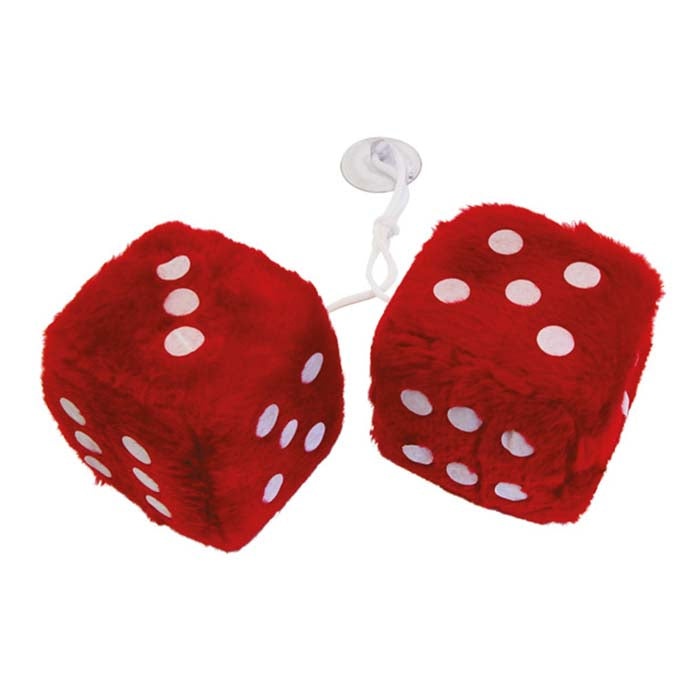 Røde plysterninger 6x6 cm til ophæng, sæt af 2 - Carpoint