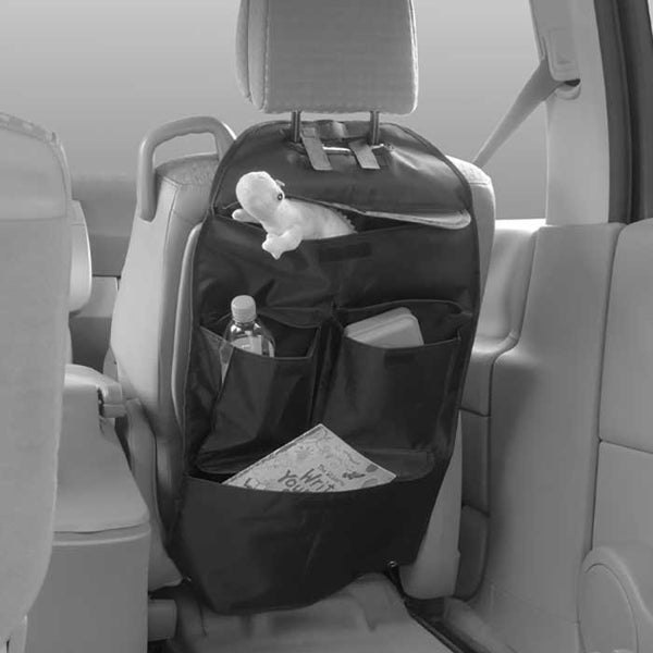 Ryglænstaske i sort nappa til bagsædet - universel opbevaring og tabletlommer, Carpoint