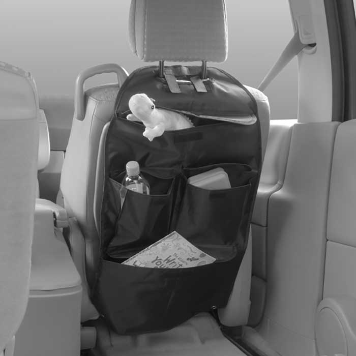 Ryglænstaske i sort nappa til bagsædet - universel opbevaring og tabletlommer, Carpoint