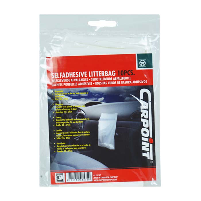 Selvklæbende affaldsposer 20x29 cm 10 stk - til køkken & badeværelse, hvid - Carpoint