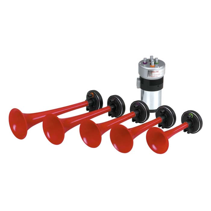 5-tonet 12V spillehorn rød 117dB - Carpoint
