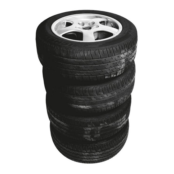 Dækholder til 4 dæk med cover, aluminium 45×45×108 cm - Carpoint