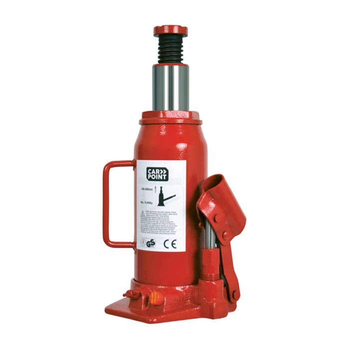 10 tons flaskedonkraft, justérbar 240 - 480 mm, CE/TÜV - Carpoint