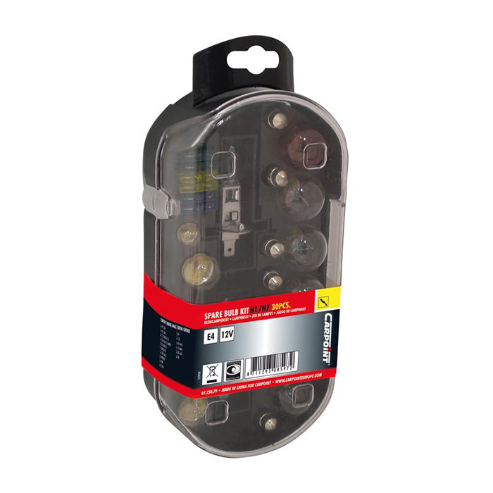 Pærekit 30 dele H1/H7 inkl. sikringer og opbevaring - Carpoint