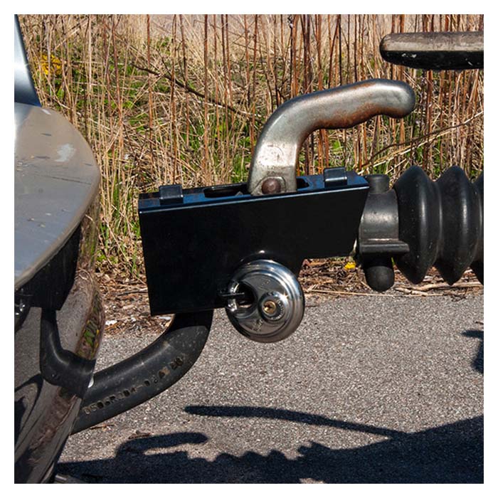 Trailerlås boksmodel 70 mm hængelås - Svensk design, brugbar koblet/ukoblet · Netlager