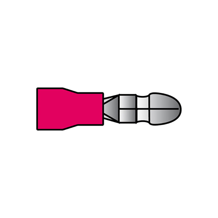 Kabelsko rund rød 0,5-1,5 mm² han 10 stk - Carpoint